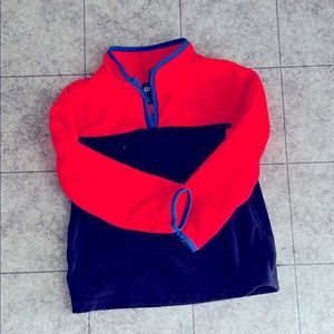 Sz 7 Boys Oshkosh pull over- neon coral and navy